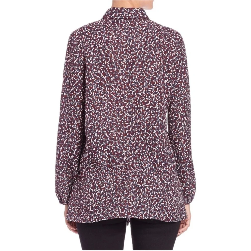 TORY BURCH Red Agate Confetti Blouse Top  Size  M